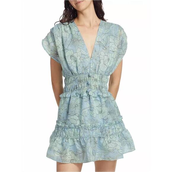 NWT Alexis Ruth floral mini dress blue sz M
